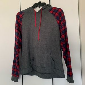 Gray and Plaid Hoodie